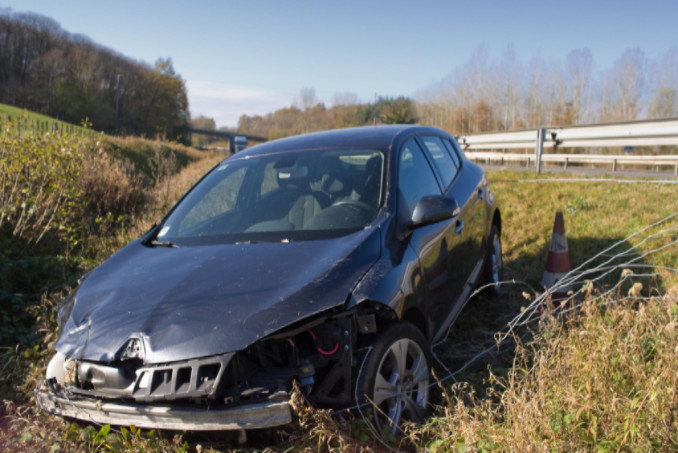 damaged car after an auto accident