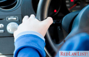 woman turning on blinker